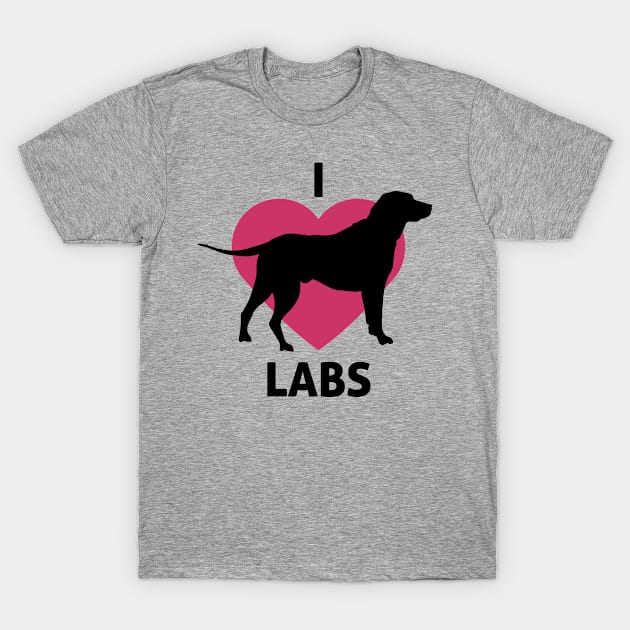 I Heart Labs Dog Love design T-Shirt by nikkidawn74